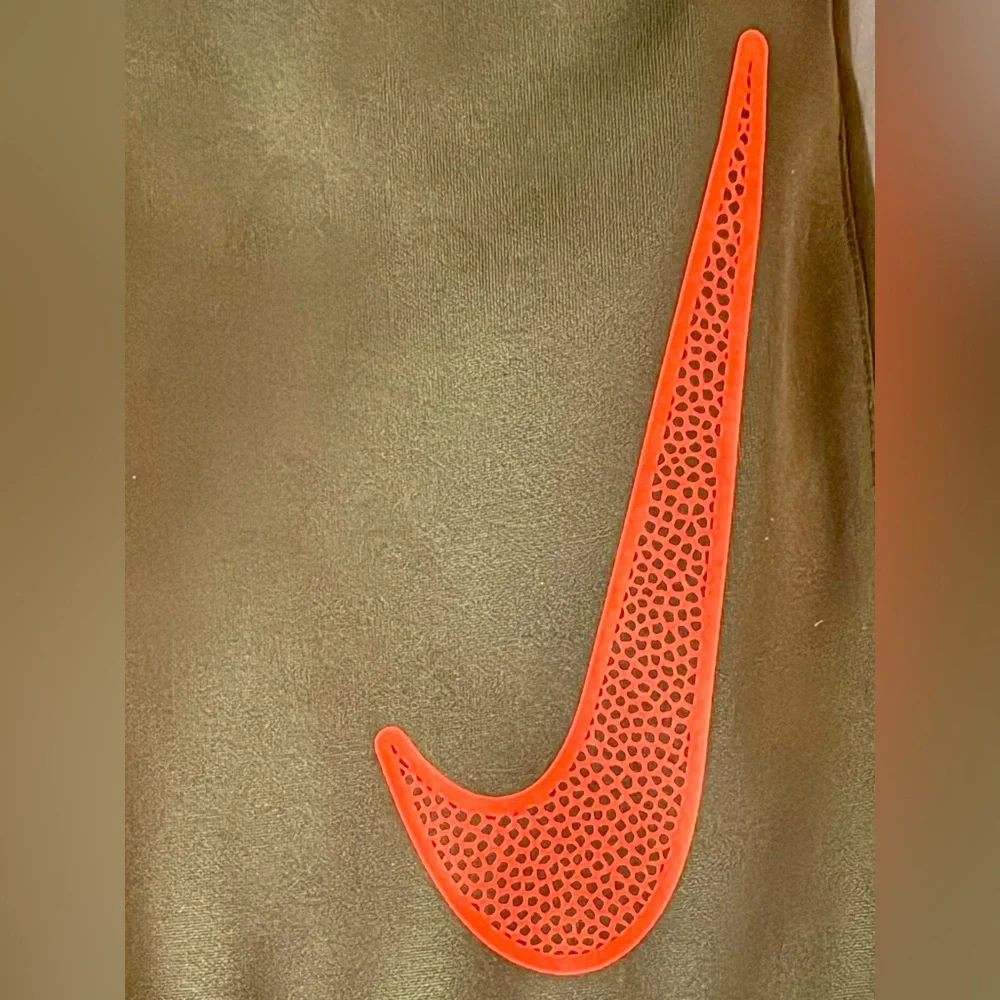 Nike Youth Large Dark Gray Black Jogger Pants Orange Swoosh Athletic - Picture 9 of 13